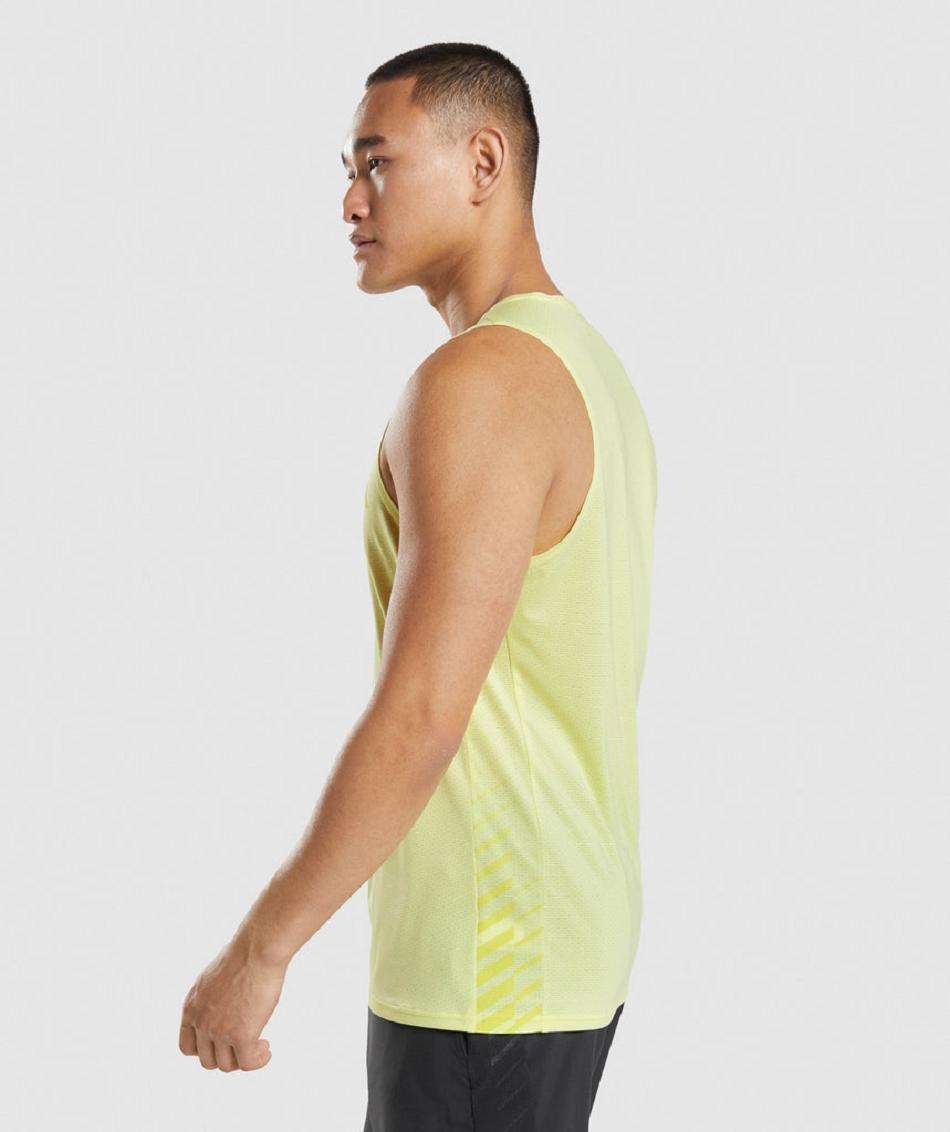 Camiseta Tirantes Gymshark Deporte Stripe Hombre Verde | CO 3235AHK